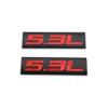 2Pc Set Chrome 5.3L Engine Race Motor SWAP Emblem Badge Trunk Hood Door (Black Red) view 1