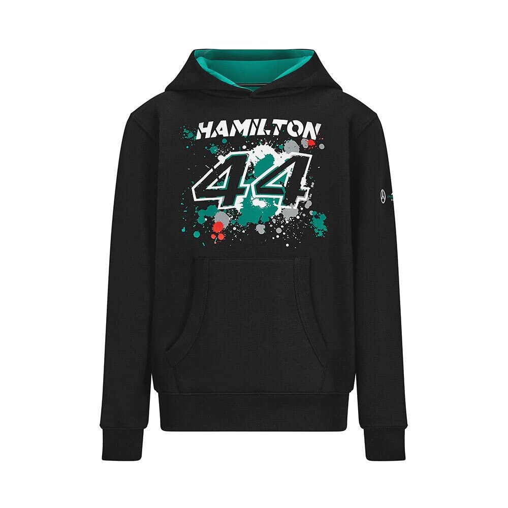 Mercedes AMG Petronas Formula One Team - Official Formula 1 Merchandise - Lewis Hamilton Kids #44 Hoodie - Black - 4T (3/4 Years)