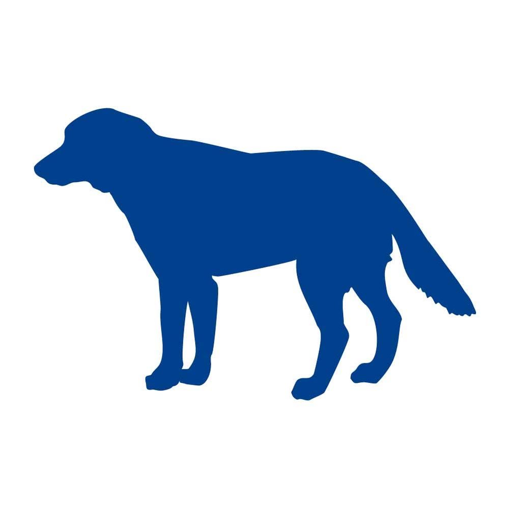 Greenland Dog Silhouette 6 inch Blue Indoor Outdoor Vinyl Decal