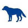 Greenland Dog Silhouette 6 inch Blue Indoor Outdoor Vinyl Decal view 1