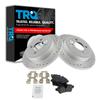 TRQ Performance Rear Brake Pad and Rotor Set Ceramic G Coated Drilled view 1