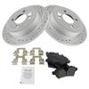 TRQ Performance Rear Brake Pad and Rotor Set Ceramic G Coated Drilled view 3