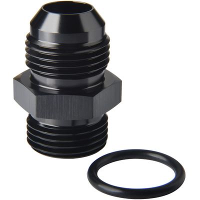 Podavelle 12AN Male Flare to 12AN ORB O-ring Boss Fuel Pump Rail Adapter Fitting Aluminum Black