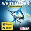 White Marlin Beautiful Fish Decal | Fishing Decal for Boat, Car, Vehicle, Truck Etc. | Waterproof Vinyl Sticker | Many Sizes & Styles Available | 12" to 40" By Digital Fish Art (Medium, Position 2) view 2