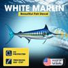 White Marlin Beautiful Fish Decal | Fishing Decal for Boat, Car, Vehicle, Truck Etc. | Waterproof Vinyl Sticker | Many Sizes & Styles Available | 12" to 40" By Digital Fish Art (Large, Position 6) view 2