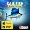 Sail Fish Beautiful Fish Decal | Fishing Decal for Boat, Car, Vehicle, Truck Etc. | Waterproof Vinyl Sticker | Many Sizes & Styles Available | 12" to 40" By Digital Fish Art (X-Large, Position 6) view 2