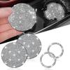 2pcs Bling Car Cup Holder Coasters & 2pcs Push Start Button, 2.75 inch Anti-Slip Shockproof Universal Vehicle Coasters Insert, Bling Car Interior Accessories for Women Suits for Most Cars (White) view 1