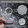 2pcs Bling Car Cup Holder Coasters & 2pcs Push Start Button, 2.75 inch Anti-Slip Shockproof Universal Vehicle Coasters Insert, Bling Car Interior Accessories for Women Suits for Most Cars (White) view 2