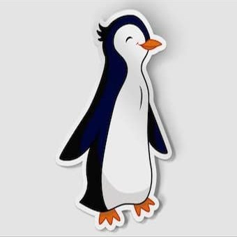 Cute Penguin Vinyl Sticker, Arctic Animal Sticker, Pet Gift Sticker, Laptop Decal, Vinyl Car Decal, Waterbottle Sticker