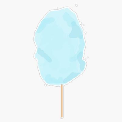 Blue Cotton Candy Bumper Sticker Vinyl Decal 5"