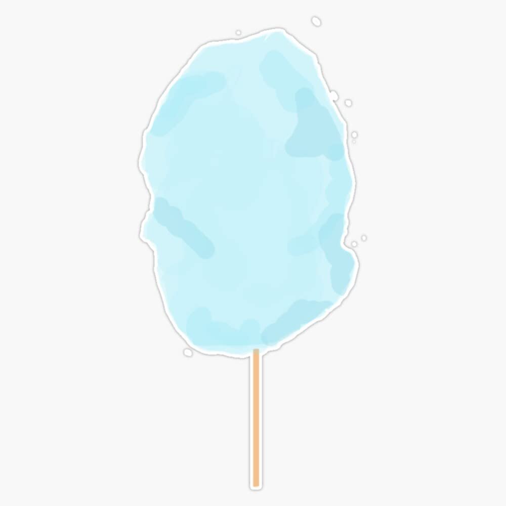 Blue Cotton Candy Bumper Sticker Vinyl Decal 5"