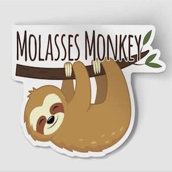 Cute Molasses Monkey Sloth Vinyl Sticker, Sloth Stickers, Pet Gift Sticker, Laptop Decal, Waterbottle Sticker, Best Friend Gift