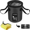 AUTODECO Collapsible Bucket 5 Gallon Container Folding Water Bucket Portable Wash Basin for Camping Fishing Travelling Outdoor Gardening Black 1Pcs 20L view 1