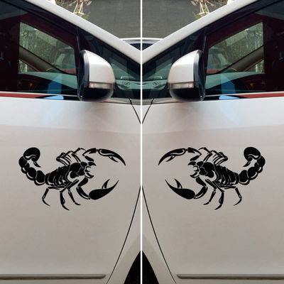 Scorpion Decal Bumper Sticker Car Boat Laptop Vinyl Pair Mirred Images Choose Size Color (8'' x 4.7" (20.3cm x 11.9cm), Black)