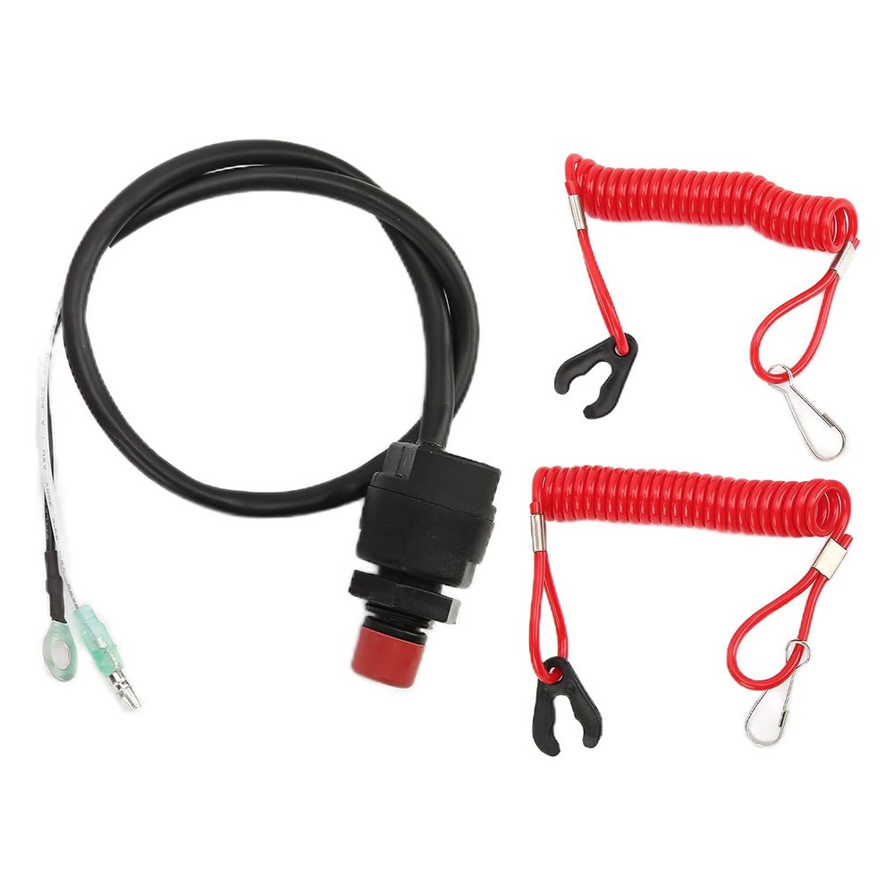 Marine Outboard Emergency Kill Switch Safety Lanyard Fit for Tohatsu Outboard Motors ATV Boat Bike