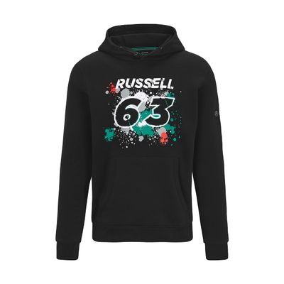 Mercedes AMG Petronas Formula One Team - Official Formula 1 Merchandise Collection - George Russell #63 Hoodie - Black - Size: S