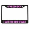 I'm So Gay I Can't Even Drive Straight License Plate Frame Car Accessories Car Tag Holder (Carbon) B5 view 1