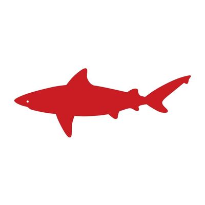 Bull Shark Silhouette 7 inch Red Indoor Outdoor Vinyl Decal