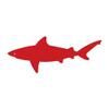 Bull Shark Silhouette 7 inch Red Indoor Outdoor Vinyl Decal view 1