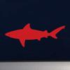 Bull Shark Silhouette 7 inch Red Indoor Outdoor Vinyl Decal view 2