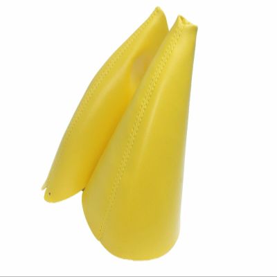 kar designers Fits 1994-2004 Ford Mustang Real Yellow Leather Manual Shift & Emergency Brake Boot Set (Skin Only)