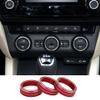 CHEYINGCHIDIY Red Car Air Conditioner Switch Knob Trim Cover Ring Compatible with Skoda Superb KODIAQ Octavia A7 view 3