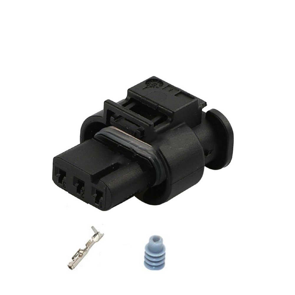 Guangcheng 2 Sets 3 Pin Electrical Automotive Plug Cable Waterproof Wire 1.2 MM Connector for VW 3C0973203 872-858-541 (Color : Follow me Cheaper, Package : 2 Set of Female)