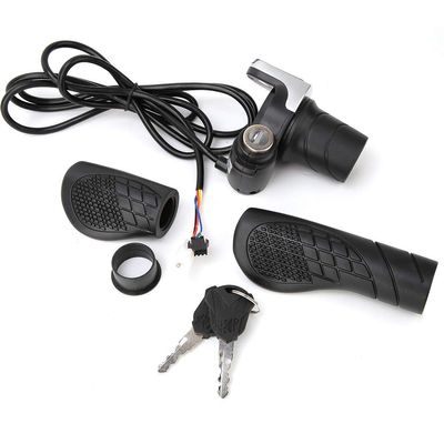 Astibym Electric Bike Throttle , Display Remaining Power 36V Wear1 . 6 m Cable Bike Handlebar Throttle with Key Lock for 22 22 . 8 Mm Handlebar