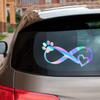Infinity Symbol Paw Print Love Dog Cat Pet Heart Vinyl Decal Sticker No Background for Car Boat Laptop Cup Choose Size Color (4'' x 2.1" (10.2cm x 5.2cm), Holographic) view 1
