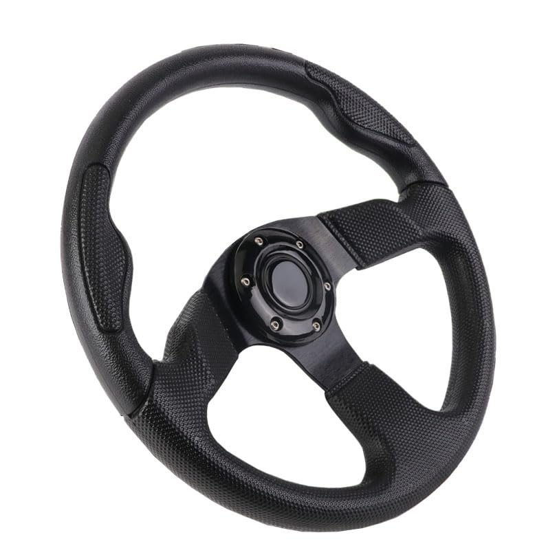 YEHICY 13.7" Golf Cart Steering Wheel for EZGO RXV TXT, Club Car DS, Club Car Precedent and Yamaha Universal Black EZGO Steering Wheel