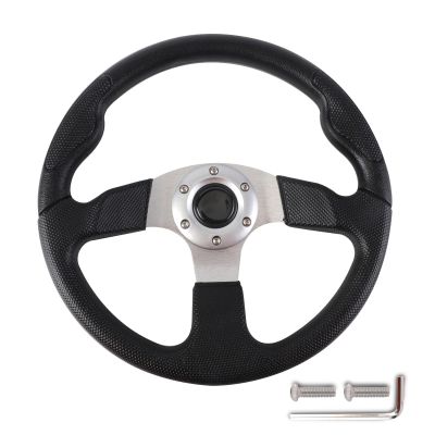 13.7" Silver Spokes Golf Cart Steering Wheel for Golf Cart Club Car DS and Precedent Yamaha RXV TXT EZGO Steering Wheel