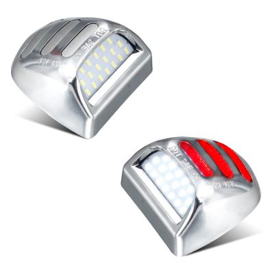 RUXIFEY Chrome LED License Plate Lights Red Neon Tube Tag Light Compatible with Chevy Silverado GMC Sierra 1500 2500 3500 HD Yukon XL Cadillac Escalade EXT
