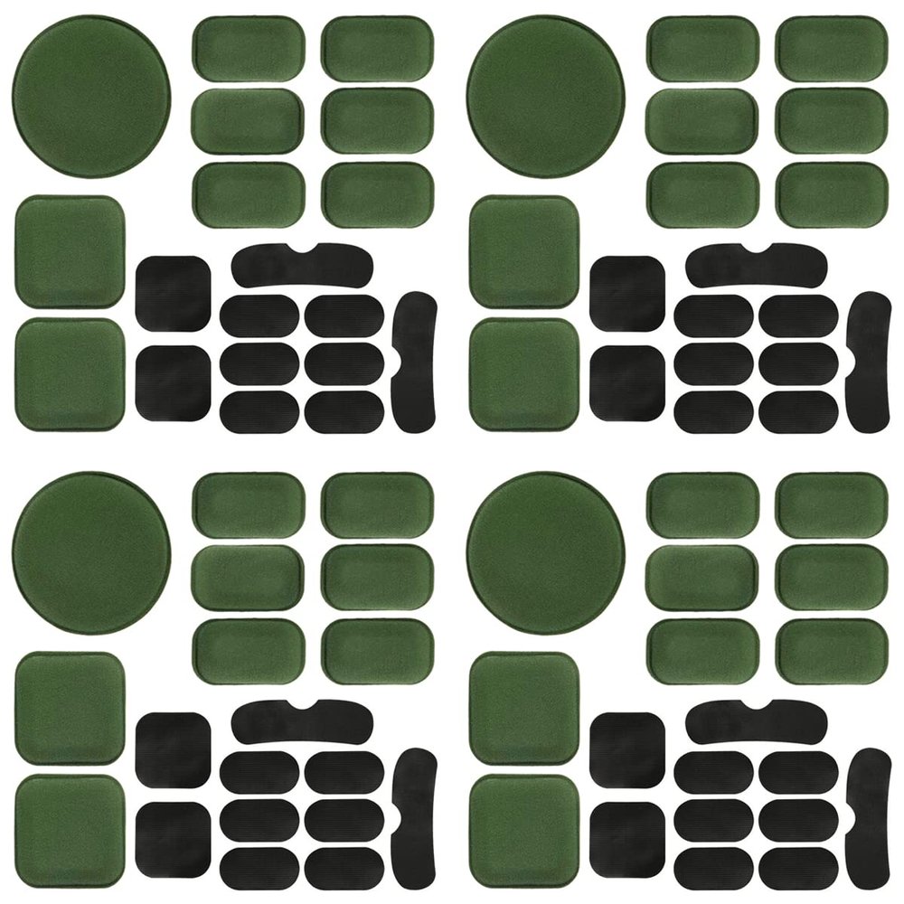 AOUTACC Universal Airsoft Helmet Pads, Helmet Replacement Foam Padding Kits Set Accessories Mats for Fast-Style/Mich/ACH/PASGT Helmet (Green-4 Sets)