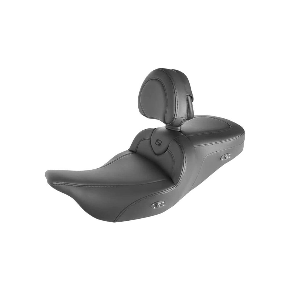 Saddlemen Road Sofa Heated Seat With Backrest (PLAIN) For 08-13 HARLEY FLHX2