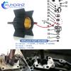 47-68988 47-89980 Water Pump Impeller For Mercury Mariner 3.5/3.6/4/4.5/7.5/9.8 HP 2-Stroke Carb Outboard For Sierra 18-3054 3.5HP 3.6HP 4HP 4.5HP 7.5HP 9.8HP 1/2-Cylinder For Mallory 9-45304 2 CYL. view 2