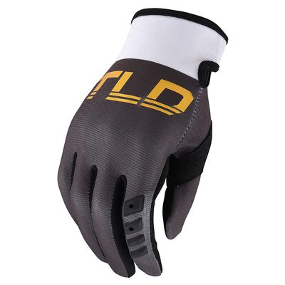 Troy Lee Designs Motocross Motorcycle Dirt Bike Racing Mountain Bicycle Riding Gloves Womens GP Glove; Gray/Gold XL