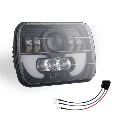 300W 7X6 5X7 Led Headlights Brighter Upgraded Led Sealed Beam Headlamps with High Low Beam H6054 6054 Led Headlights Replacement with H4 Adapters,1pcs