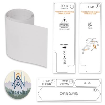 WilderWild Bike Fork and Chainstay Protector Tape - High Impact Vinyl (4'x36) MTN Bike Frame Protector, Clear Matte