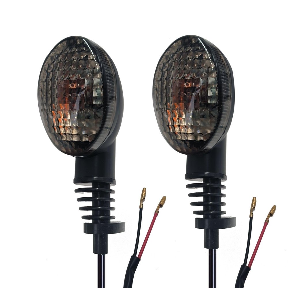 VRWEARE Motorcycle Turn Signal Indicator Light Compatible with KAWASAKI EX250R NINJA 250 250R KLX250S KLX250SF VN650 Vulcan S Front/Rear Blinker Lamp (Smoke shell)