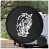 RV Spare Tire Cover - Tire Accessories for Campers, SUVs, Trailers, Trucks, RVs and More | African Rhino Black 27 Inch view 2