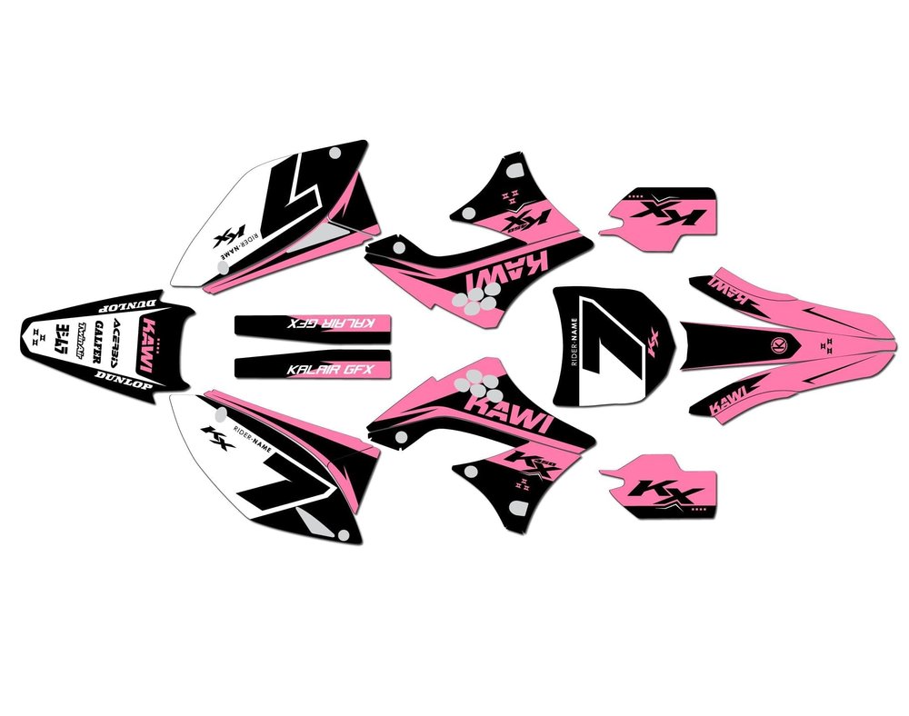Kalair GFX Graphics Kit for Kawasaki KX450F KX 450F (2009 2010 2011) Legend Series Pink 21 Mil-Dirt bike Custom Racing Graphics Decals Stickers Kit, no-plastics