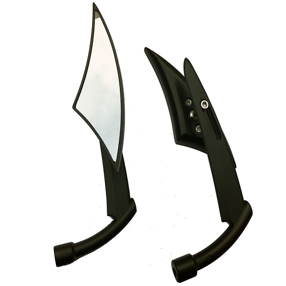 MotorToGo One Pair Black CNC Spear Sickle Mirrors Compatible for 2013 Harley-Davidson Blackline Hard Candy Custom FXS