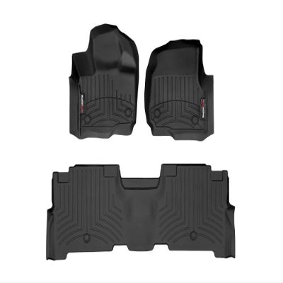 WeatherTech Custom Fit FloorLiners for Ford Expedition Max, Expedition, Expedition - 1st & 2nd Row (441665-1-2), Black