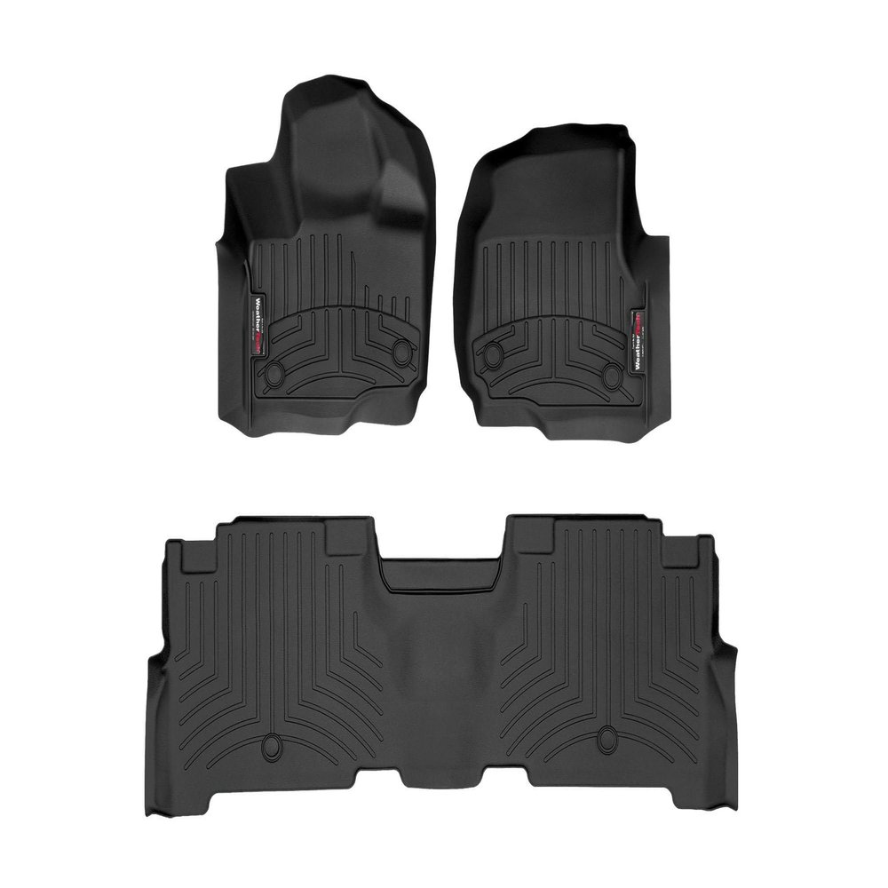 WeatherTech Custom Fit FloorLiners for Ford Expedition Max, Expedition, Expedition - 1st & 2nd Row (441665-1-2), Black