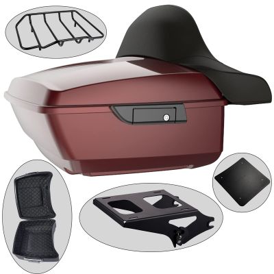 Advanblack King Tour Trunk Pack Backrest Pad Fit For Color-Matched '97-'22 Harley Touring Street Electra Road King Road Glide Street Glide 2011 12 13 14 15 16 17 18 19+