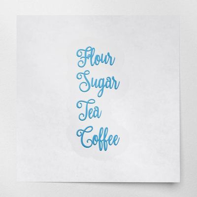 Decal Stickers of Flour Sugar Tea Coffee 2 (Azure Blue) (Set of 2) Premium Waterproof Vinyl Decal Stickers for Laptop Phone Accessory Helmet Car Window Mug Tuber Cup Door Wall - ANDstic110774BE