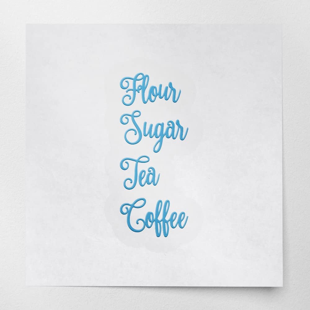 Decal Stickers of Flour Sugar Tea Coffee 2 (Azure Blue) (Set of 2) Premium Waterproof Vinyl Decal Stickers for Laptop Phone Accessory Helmet Car Window Mug Tuber Cup Door Wall - ANDstic110774BE