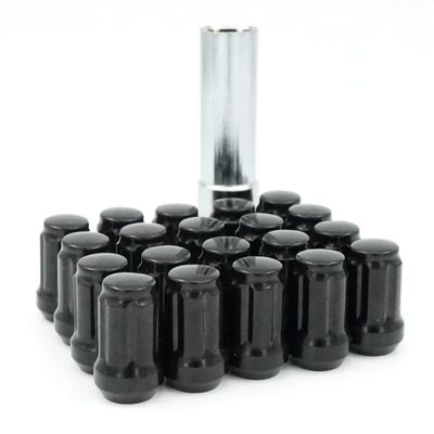 14x1.5 Bulge Acorn Spline Lug Nuts 1.38" 5 Lug Install Kit Black