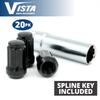 14x1.5 Bulge Acorn Spline Lug Nuts 1.38" 5 Lug Install Kit Black view 3