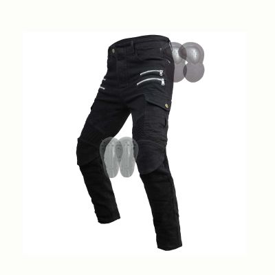 Motorcycle Jeans Motorbike Trousers 4 Detachable Upgraded Armors with Metal Zipper Details All Season Cycling Gear for Youth, Men, Women (Color : Black, Size : 3X-Large)